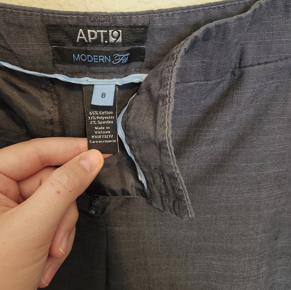 Navy Capri length Slacks - Picture 3 of 3